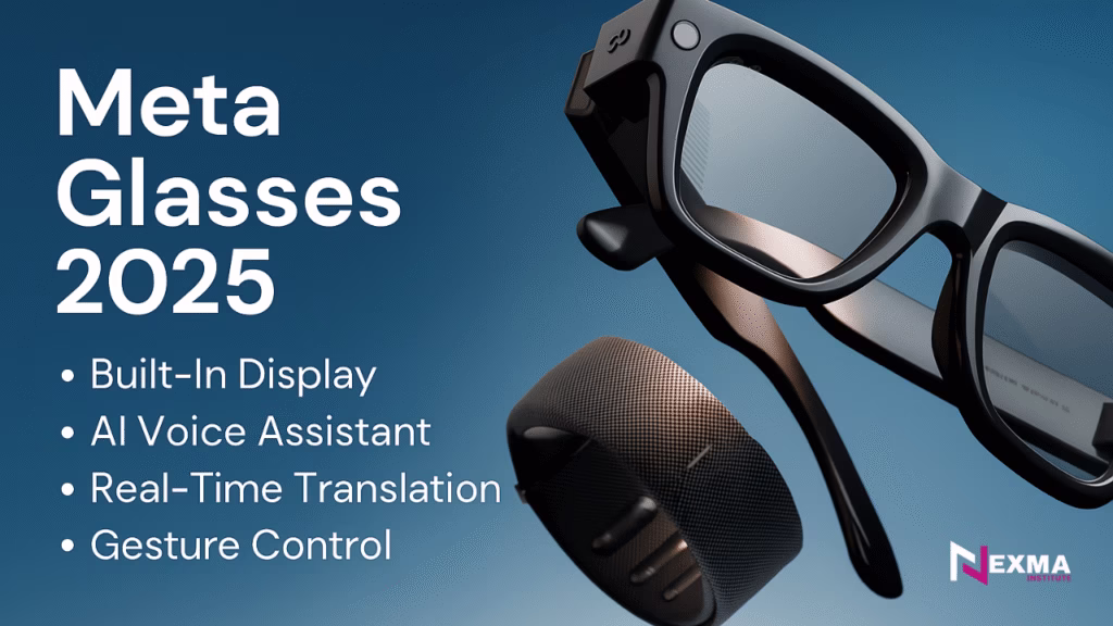 Meta AI smart glasses with digital wrist band